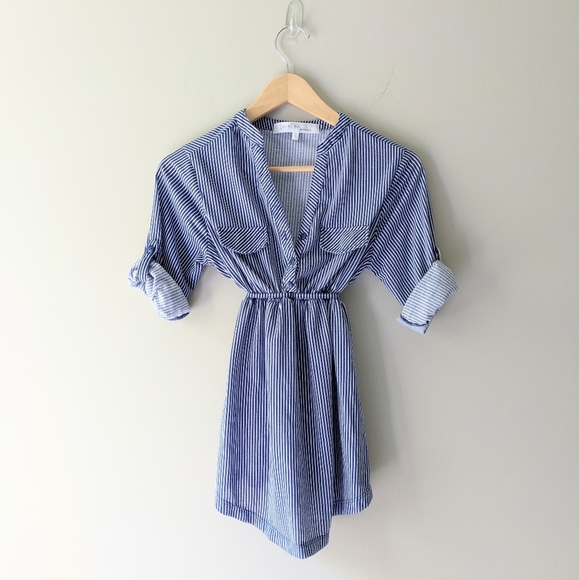 Eden & Olivia Tops - Eden & Olivia | Blue & White Striped Maternity Shirt